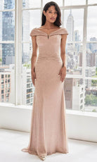 MGNY By Mori Lee 73104 - Off Shoulder Knit Evening Dress