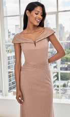 MGNY By Mori Lee 73104 - Off Shoulder Knit Evening Dress