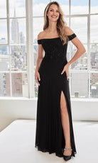 MGNY By Mori Lee 73105 - Beaded Off Shoulder Evening Dress