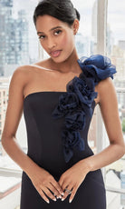 MGNY By Mori Lee 73108 - One Shoulder Floral Accent Jersey Gown