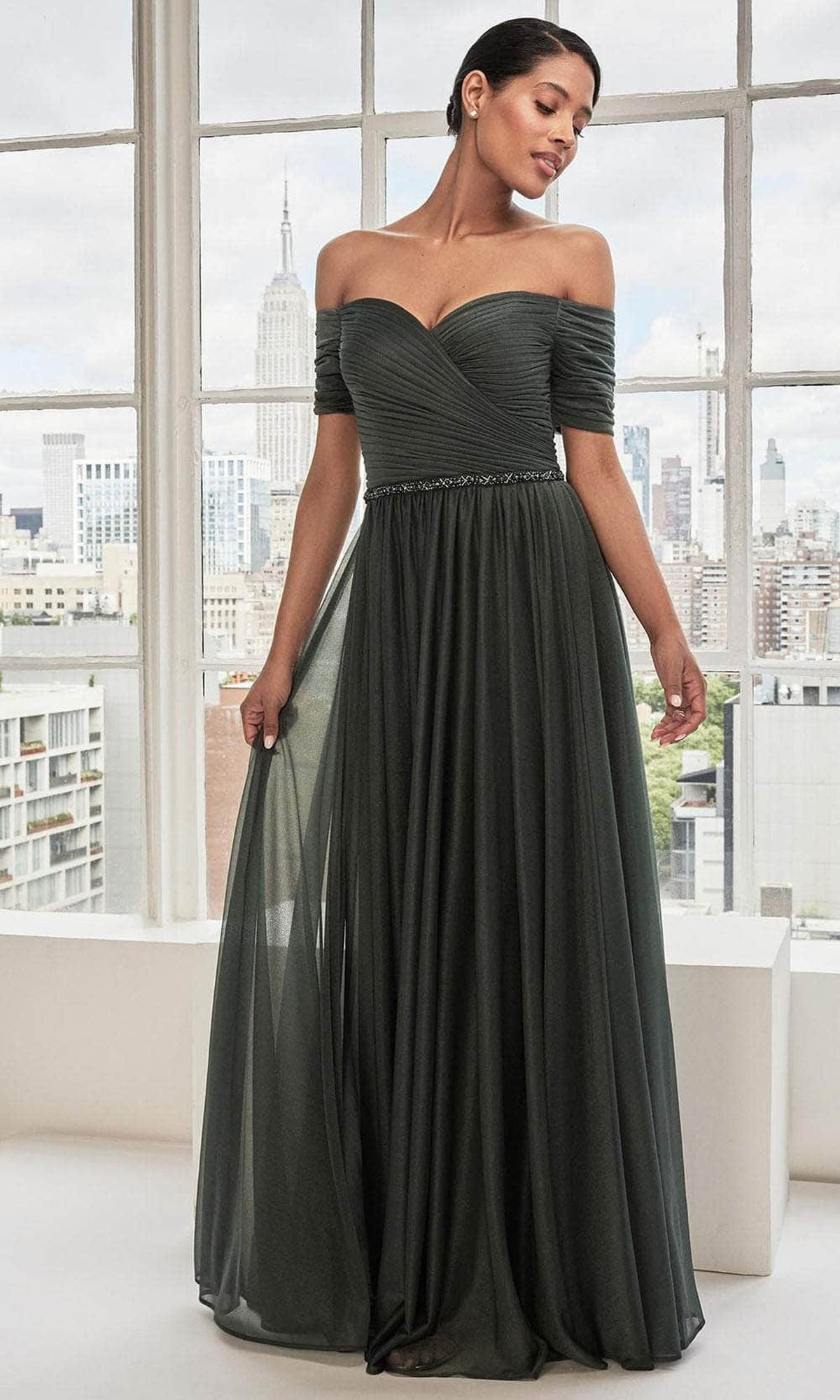 MGNY By Mori Lee 73113 - Beaded Trim Evening Dress