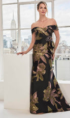 MGNY By Mori Lee 73115 - Off Shoulder Print Evening Dress