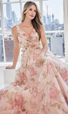 MGNY By Mori Lee 73122 - Rosette Waist Evening Dress