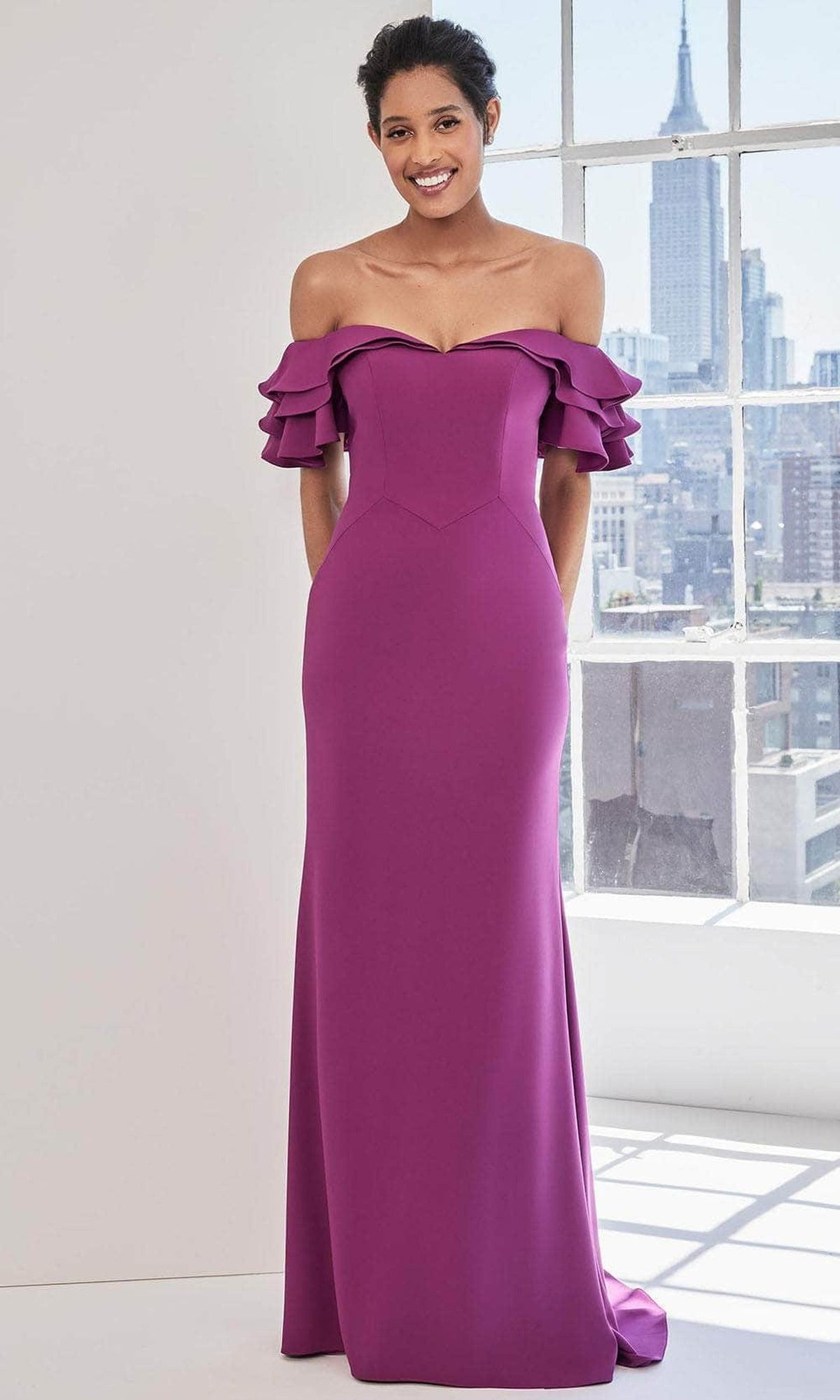 MGNY By Mori Lee 73123 - Tiered Ruffle Evening Dress
