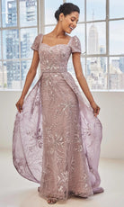 MGNY By Mori Lee 73128 - Sweetheart Short Sleeve Gown with Overskirt