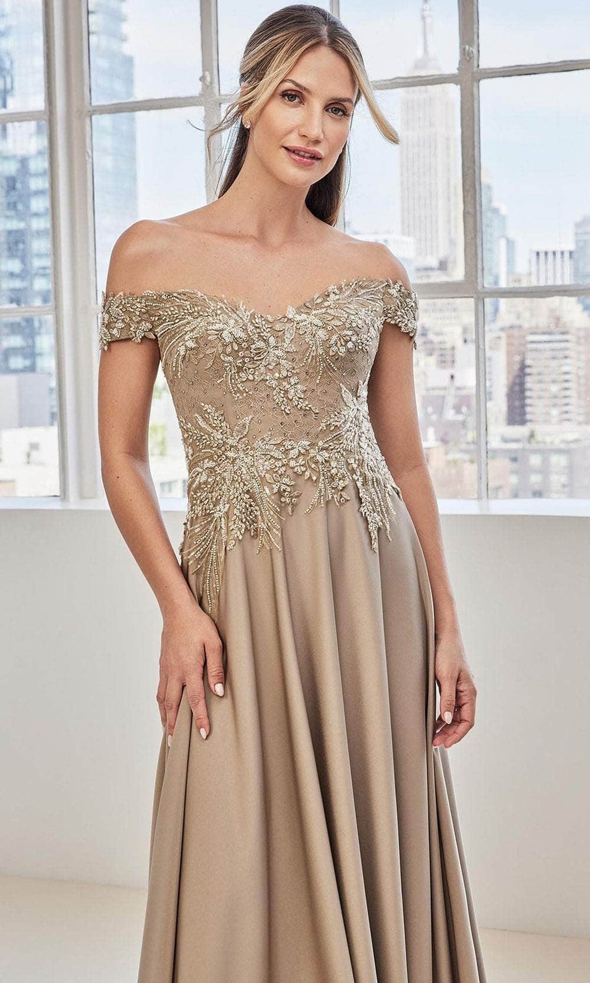MGNY By Mori Lee 73131 - Embroidered A-Line Evening Dress
