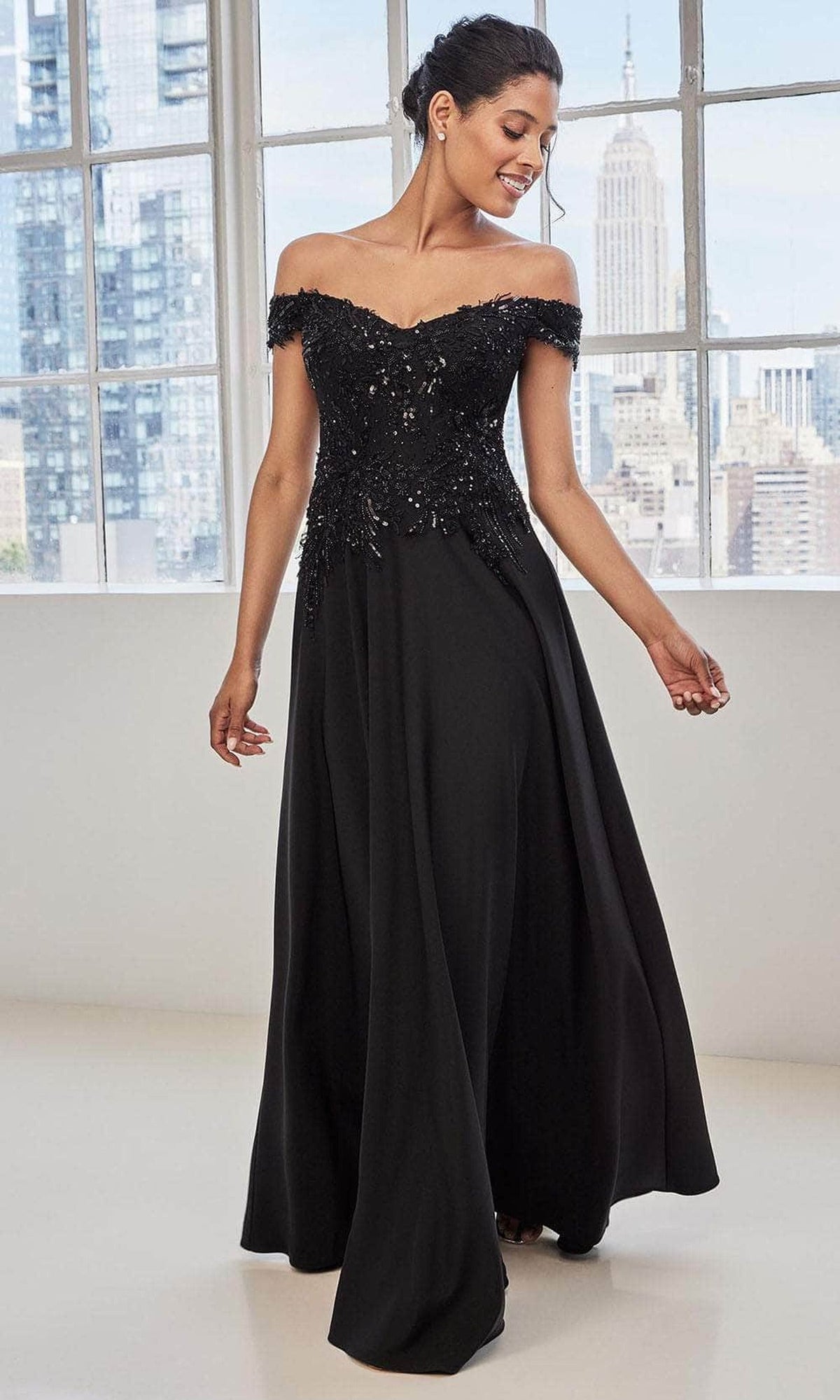 MGNY By Mori Lee 73131 - Embroidered A-Line Evening Dress