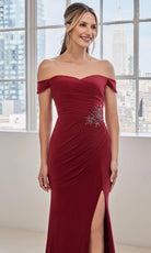 MGNY By Mori Lee 73134 - Ruched Bodice Off Shoulder Mesh Gown