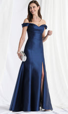 MGNY By Mori Lee 73150 - Off Shoulder Mikado Gown with Slit