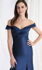 MGNY By Mori Lee 73150 - Off Shoulder Mikado Gown with Slit