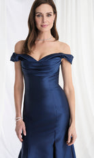 MGNY By Mori Lee 73150 - Off Shoulder Mikado Slit Gown