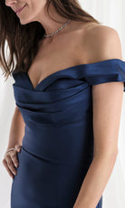 MGNY By Mori Lee 73150 - Off Shoulder Mikado Slit Gown