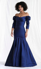 MGNY By Mori Lee 73151 - Off Shoulder Scoop Trumpet Gown