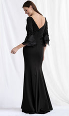 MGNY By Mori Lee 73157 - Floral Embroidered Three-Quarter Sleeve Gown