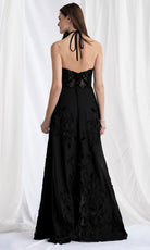 MGNY By Mori Lee 73159 - Embroidered Lace Halter Evening Gown