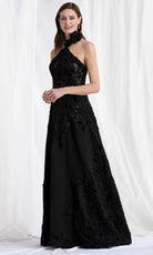 MGNY By Mori Lee 73159 - Embroidered Lace Halter Evening Gown