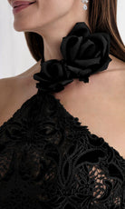 MGNY By Mori Lee 73159 - Embroidered Lace Halter Evening Gown