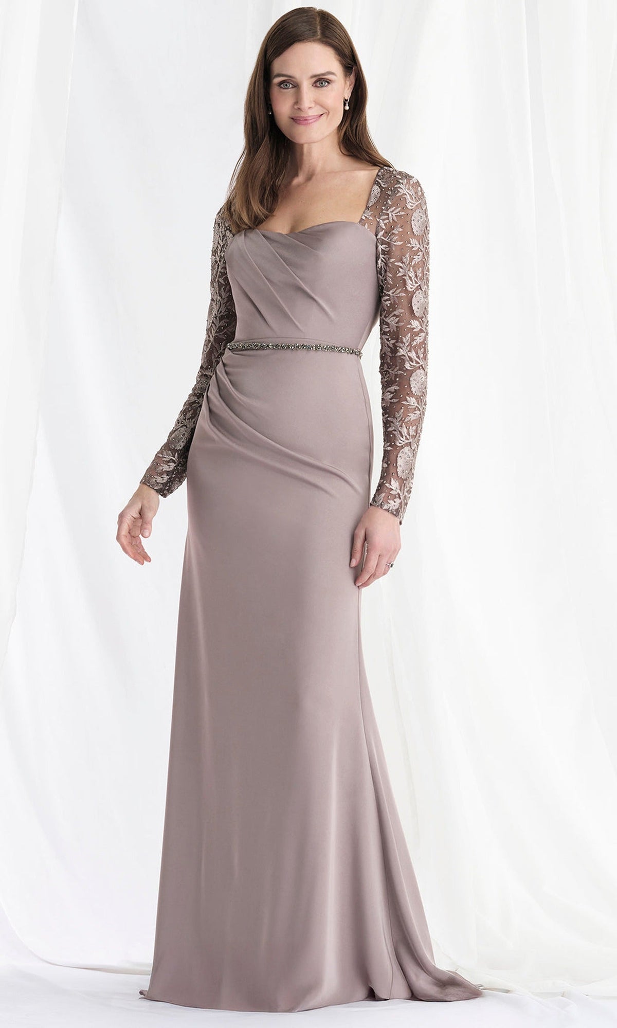 MGNY By Mori Lee 73160 - Sweetheart Crepe Gown with Beaded Belt