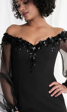 MGNY By Mori Lee 73162 - Organza Blouson Sleeve Off Shoulder Gown