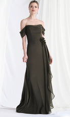 MGNY By Mori Lee 73165 - Off Shoulder Chiffon Ruffle Gown