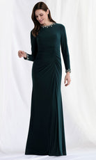 MGNY By Mori Lee 73166 - Beaded Long Sleeve Jersey Gown