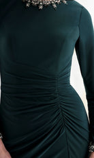 MGNY By Mori Lee 73166 - Beaded Long Sleeve Jersey Gown