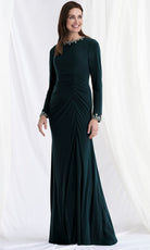 MGNY By Mori Lee 73166 - Beaded Long Sleeve Jersey Gown