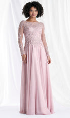 MGNY By Mori Lee 73169 - Illusion Bateau Long A-Line Gown