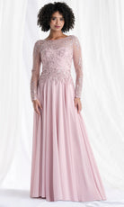 MGNY By Mori Lee 73169 - Illusion Bateau Long A-Line Gown
