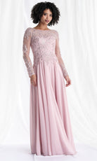 MGNY By Mori Lee 73169 - Illusion Bateau Long A-Line Gown