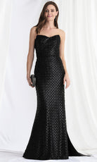 MGNY By Mori Lee 73170 - Strapless Beaded Fringe Formal Gown