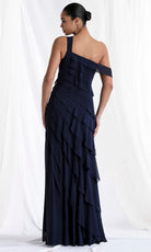 MGNY By Mori Lee 73173 - One Shoulder Tiered Chiffon Gown