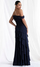 MGNY By Mori Lee 73173 - One Shoulder Tiered Chiffon Gown