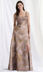 MGNY By Mori Lee 73174 - Brocade Square Neck Evening Gown