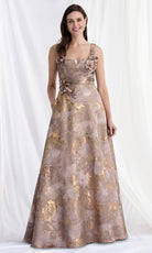 MGNY By Mori Lee 73174 - Brocade Square Neck Evening Gown