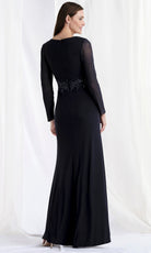 MGNY By Mori Lee 73175 - Surplice V-Neck Gown with Mesh Sleeves