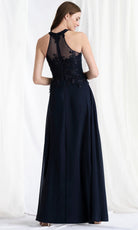 MGNY By Mori Lee 73177 - Illusion Halter Embroidered Long Gown