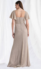 MGNY By Mori Lee 73178 - Flutter Sleeve Metallic A-Line Gown