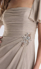 MGNY By Mori Lee 73178 - Flutter Sleeve Metallic A-Line Gown