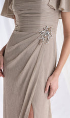 MGNY By Mori Lee 73178 - Flutter Sleeve Metallic A-Line Gown