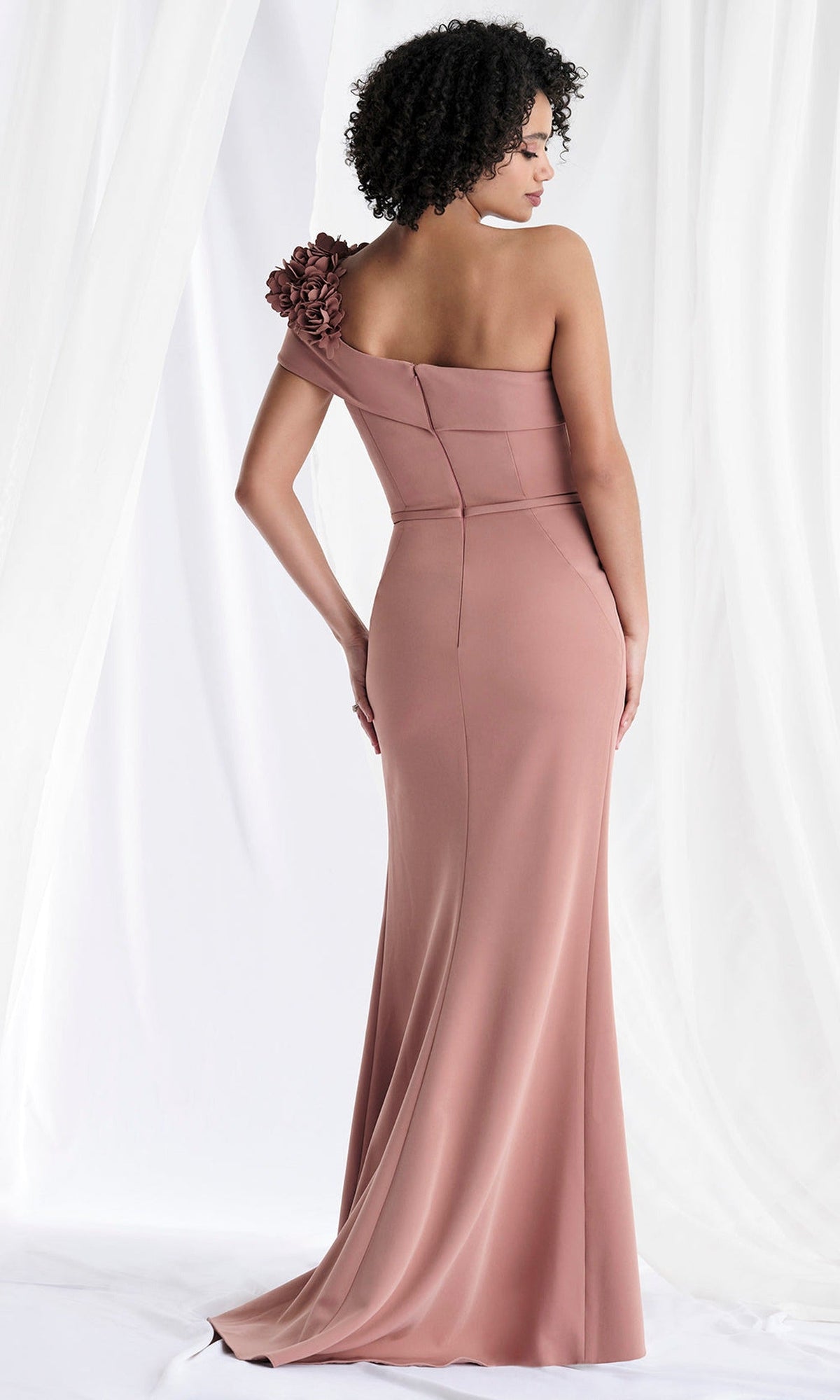 MGNY By Mori Lee 73180 - One Shoulder 3D Floral Sheath Gown