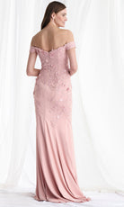 MGNY By Mori Lee 73184 - Off Shoulder Floral Embroidered Crepe Gown