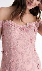 MGNY By Mori Lee 73184 - Off Shoulder Floral Embroidered Crepe Gown