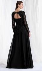 MGNY By Mori Lee 73185 - Beaded Applique Long Sleeve Formal Gown