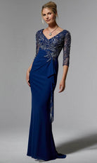 Mori Lee 72909 - MGNY By Mori Lee - Metallic Embroidered Evening Gown