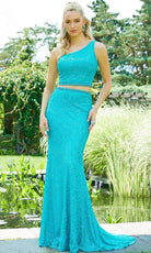 Mori Lee 47023 - Two-piece Asymmetric Gown - designer evening gown at Silhouette Dresses