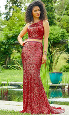 Mori Lee 47023 - Two-piece Asymmetric Long Gown - designer evening gown at Silhouette Dresses