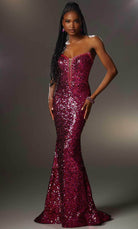 Mori Lee 48004 - Sequined Strapless Gown - designer prom dress at Silhouette Dresses
