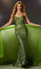 Mori Lee 48011 - Strapless Glittered Overskirt Gown - designer prom dress at Silhouette Dresses