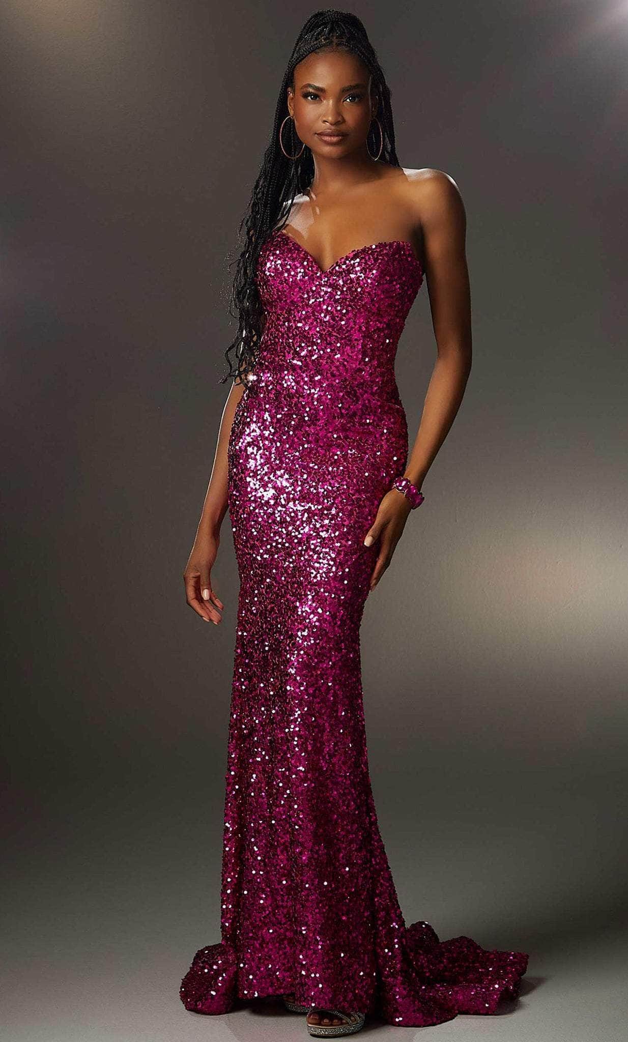 Mori Lee 48011 - Strapless Glittered Overskirt Gown - view 6
